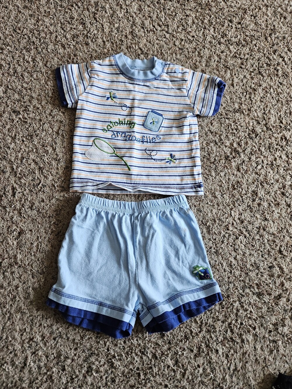 Y2k Child Of Mine Embroidered Catching Dragonflies Baby Outfit - 3-6 Month